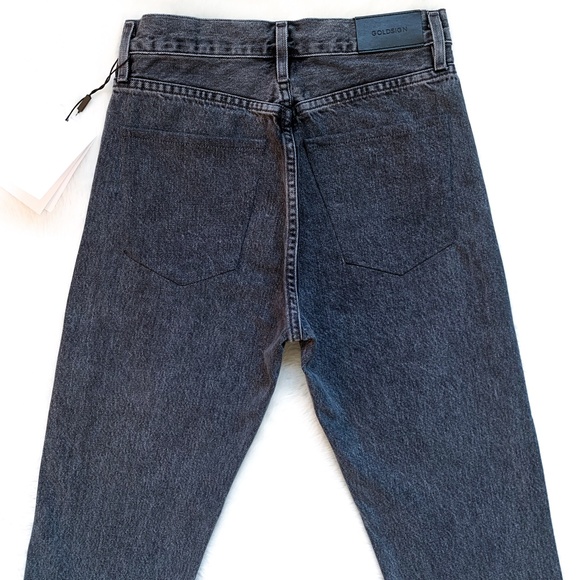 GOLDSIGN Benefit High Rise Relaxed Straight Farrow Cotton Jeans - Picture 10 of 13